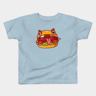 Cute Burger Monster Cartoon Kids T-Shirt